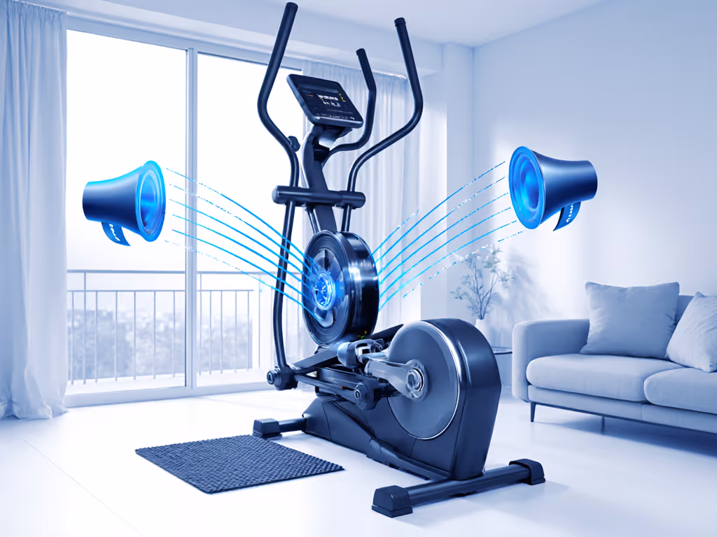 elliptical setup with noise reduction tips