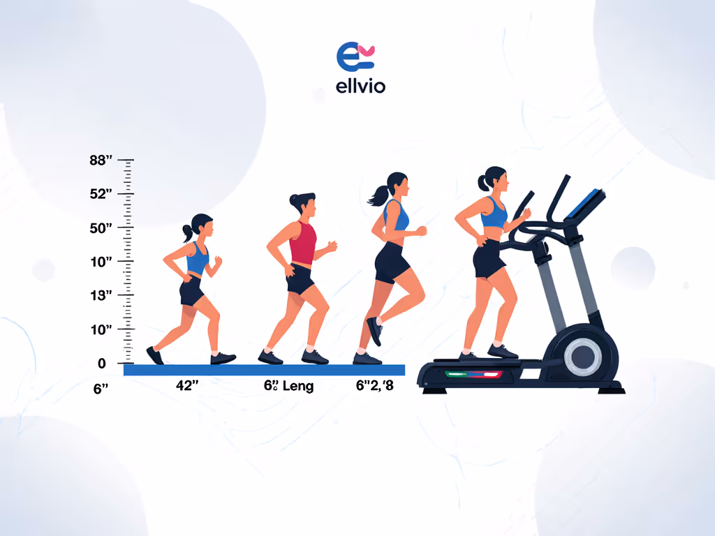 elliptical stride length measurement showing height correlation